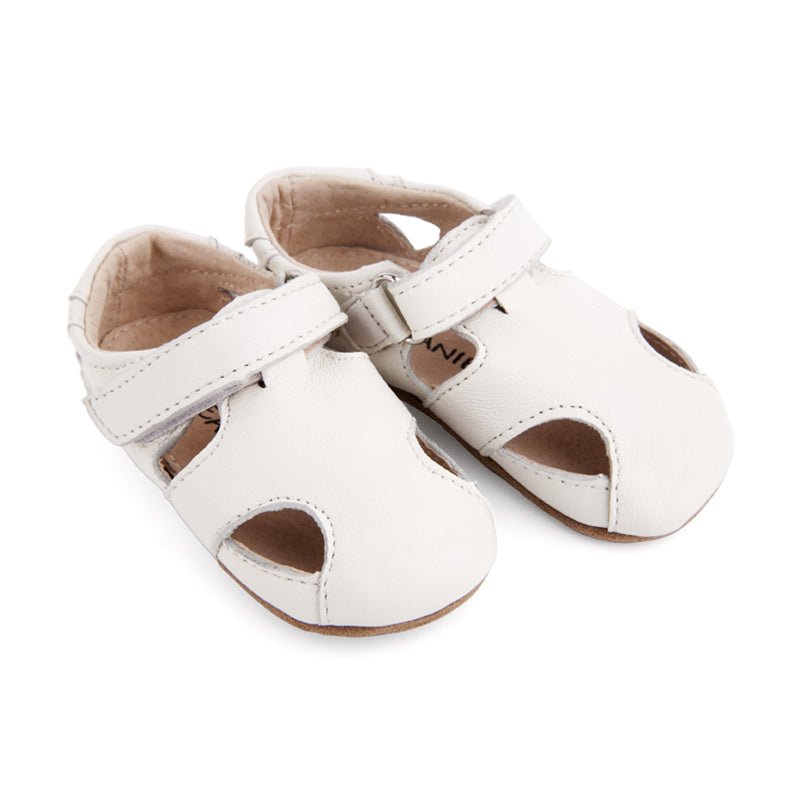 Baby & Toddler First/Pre Walker Leather Sunday Sandals White - SKEANIE Shoes for Kids