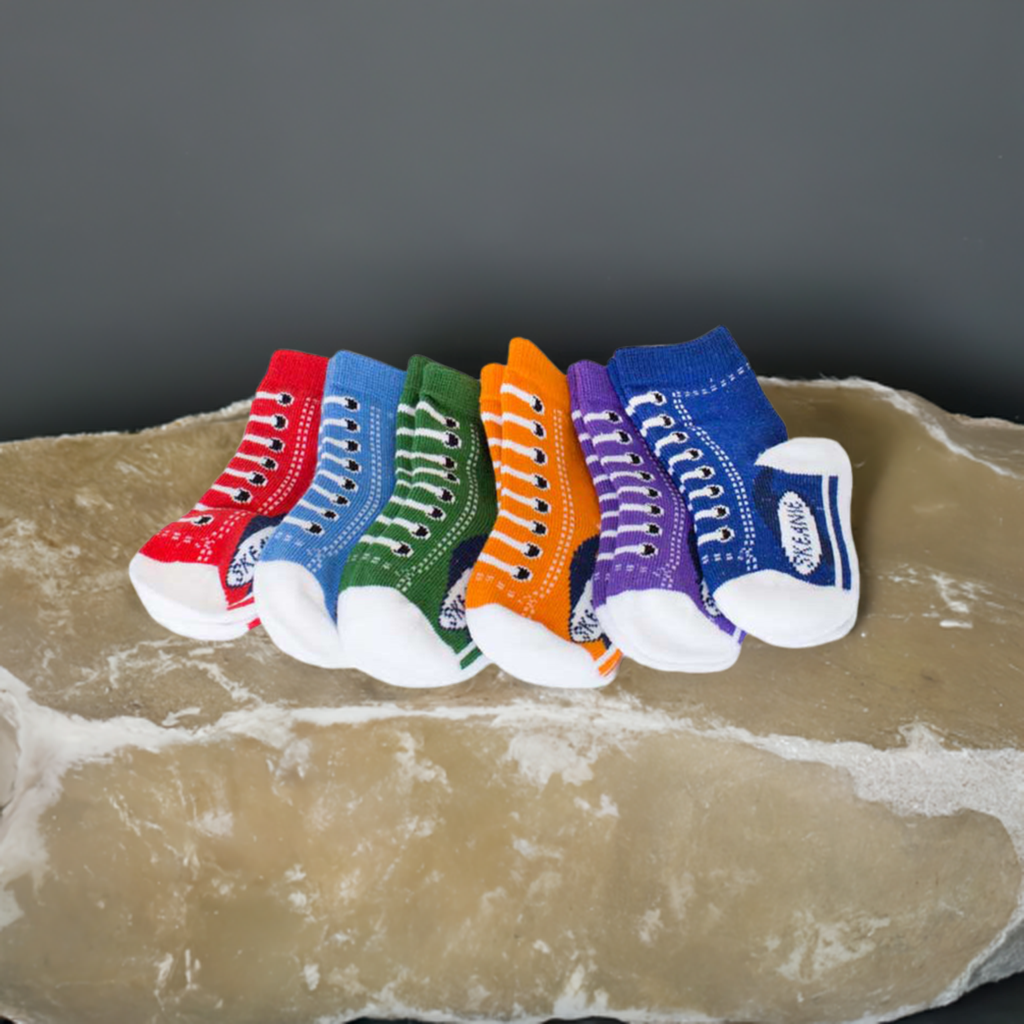 Baby Socks Sneakers 6 Pack (0-12 Months) | SKEANIE