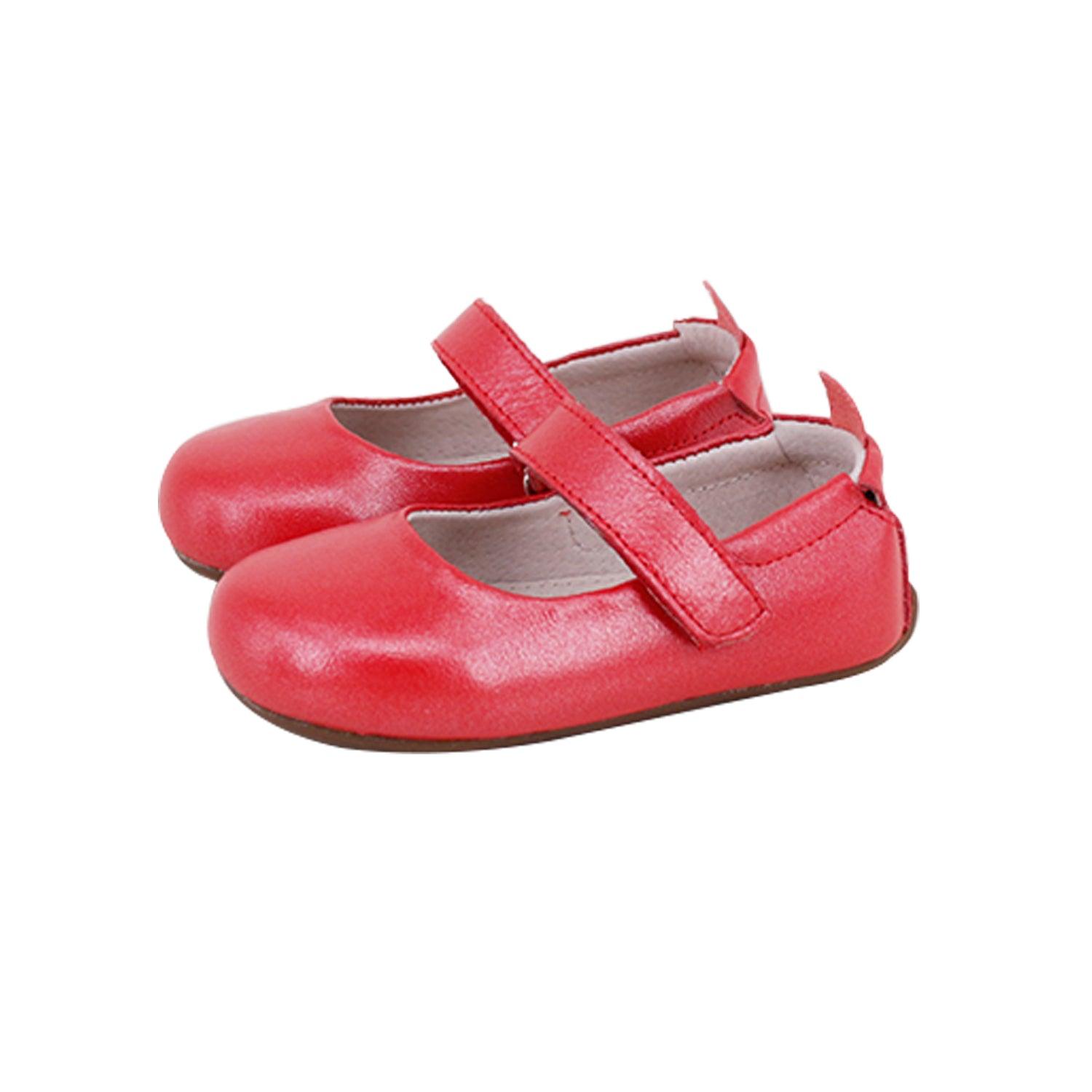 SKEANIE Mary Jane Pre Walker Baby and Toddler Shoes, Pearl Red, Soft L