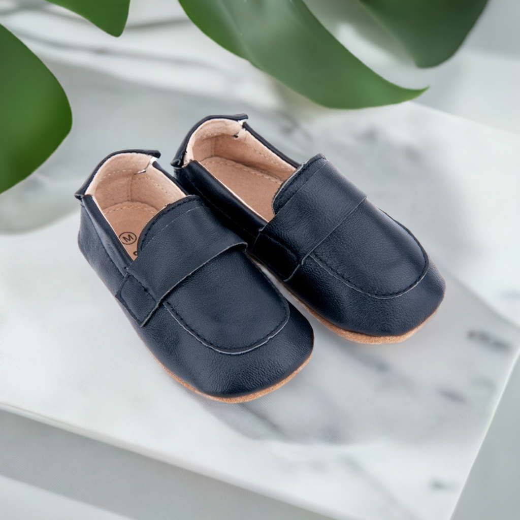 Baby boy black moccasins sales