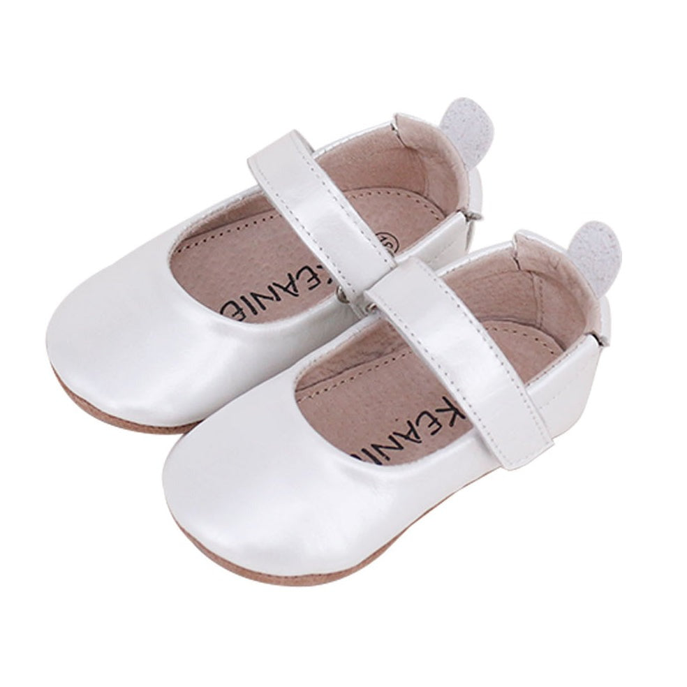 White Stars Soft Leather Baby Shoes. Pram Shoes. Pre Walkers