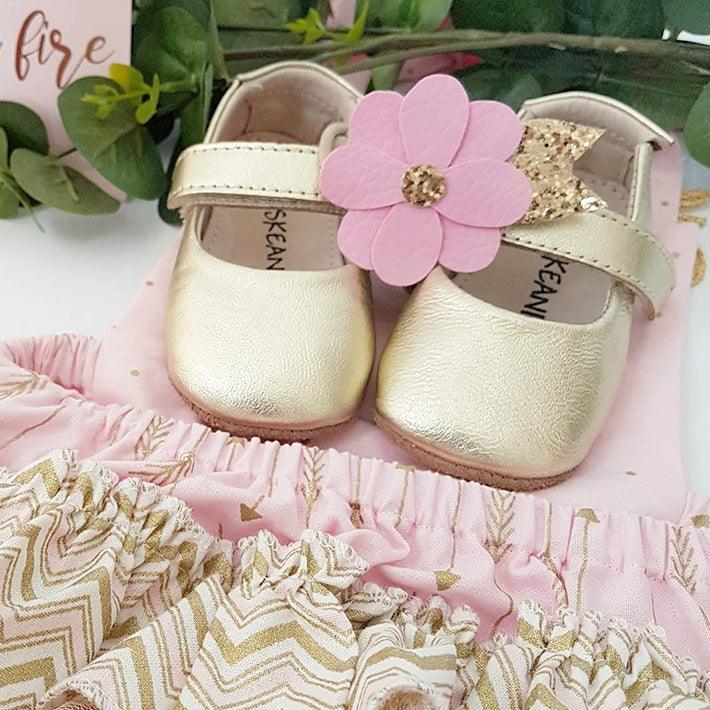 Baby & Toddler First/Pre Walker Mary Jane's Gold - SKEANIE Shoes for Kids